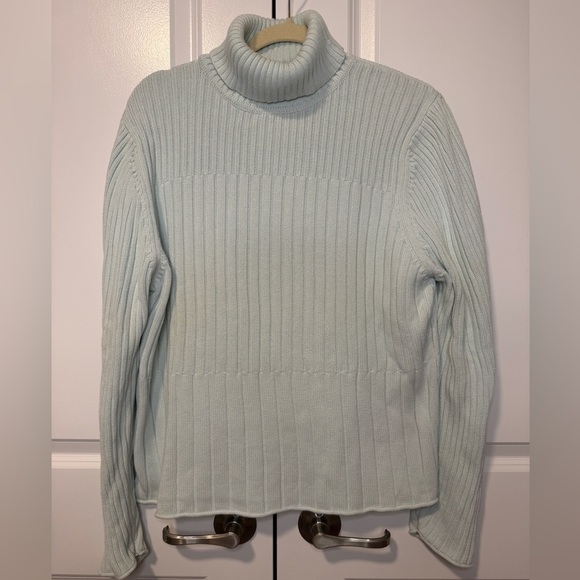 J. Jill Sweaters - J Jill light green Ribbed Turtleneck Sweater Women’s XL 100% Cotton Knit